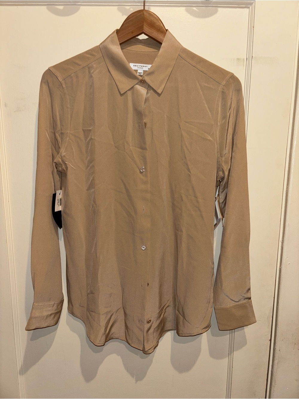 Equipment Beige Silk Button-Down Shirt
